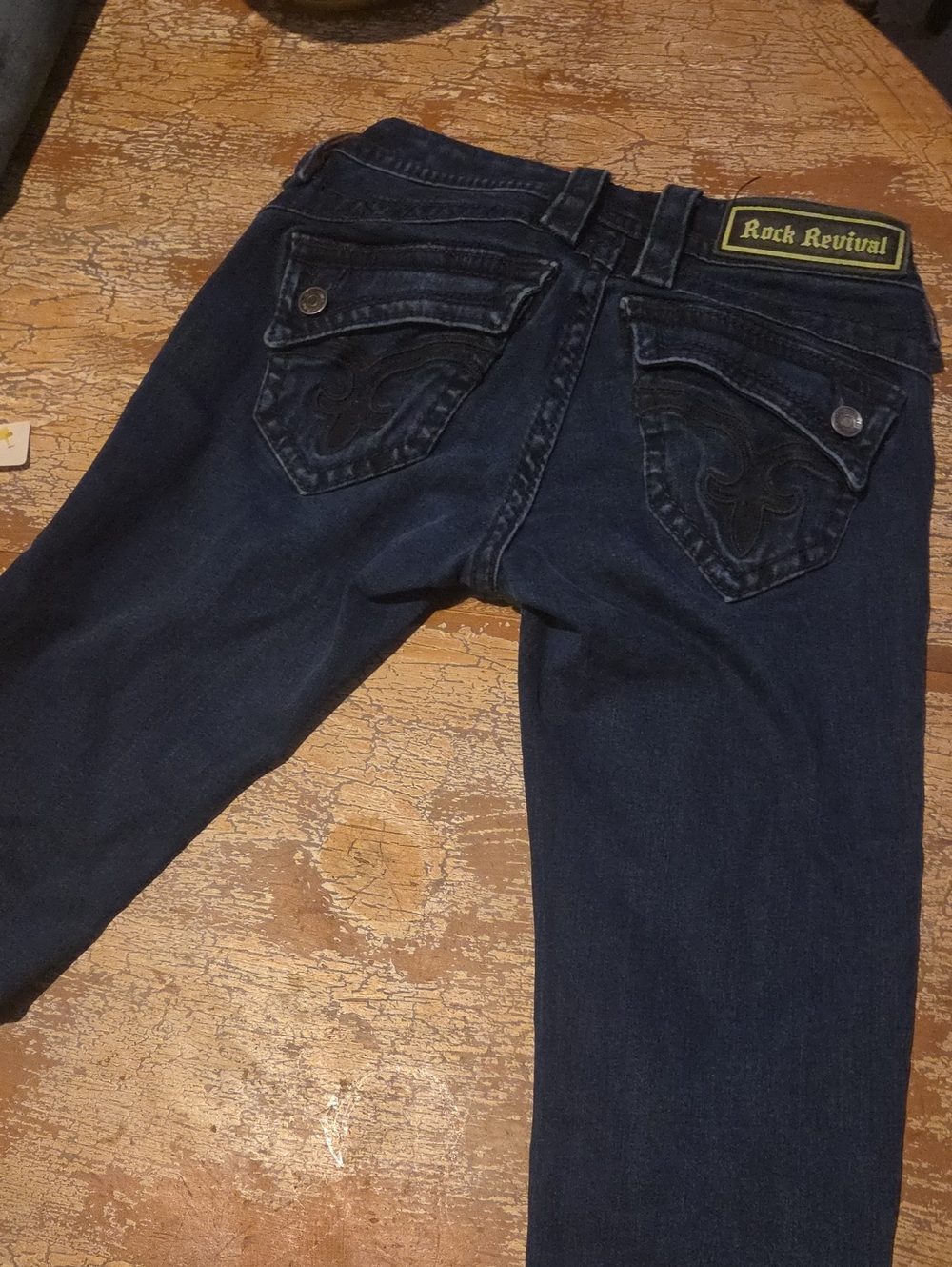 Rock Revival Dark Indigo Jeans with Embroidered Back Pockets